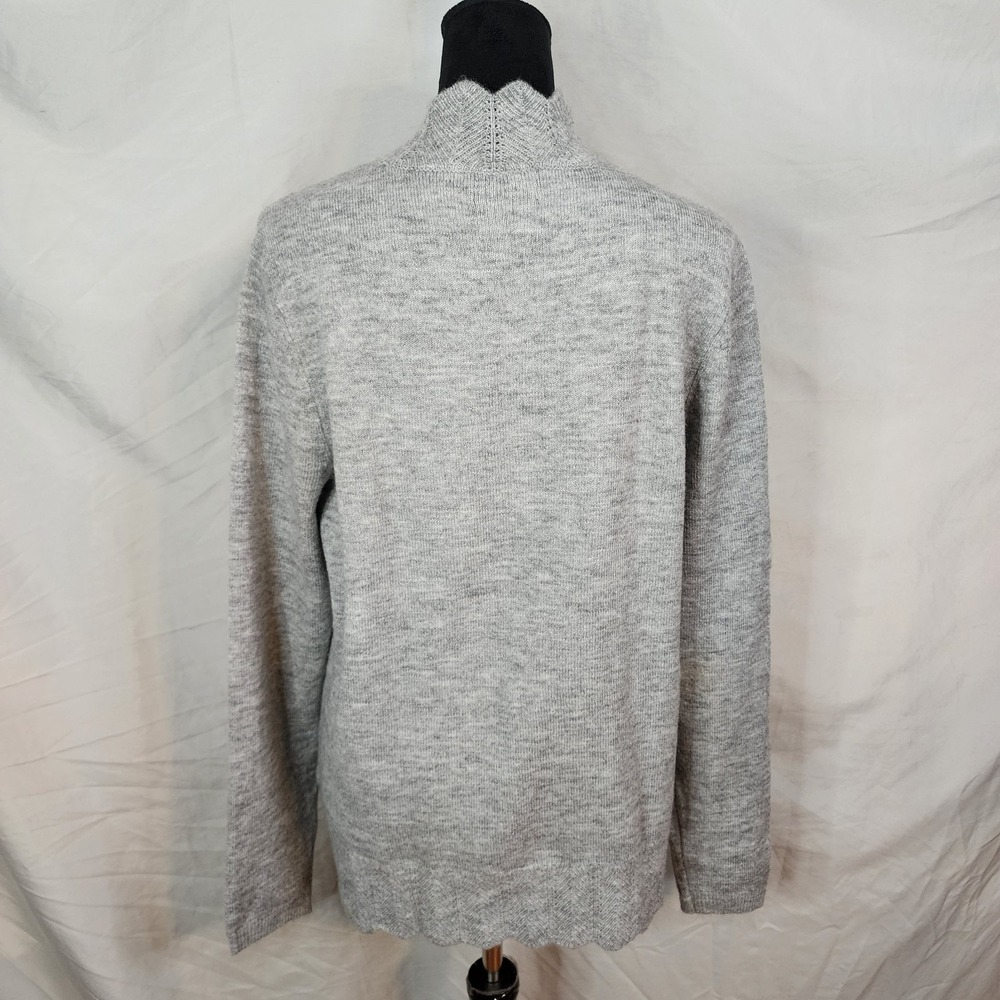 New! LIZ CLAIBORNE Size Large Lightweight Gray Sweater Preppy Career Winter Cozy - Picture 5 of 9